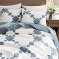 Load image into Gallery viewer, 100% Cotton Vintage Farmhouse Block Print Quilt (Red/Blue)