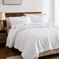 Load image into Gallery viewer, 100% Cotton Ruffled Quilt Set with Diamond Pattern