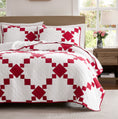 Load image into Gallery viewer, 100% Cotton Vintage Farmhouse Block Print Quilt (Red/Blue)