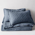 Load image into Gallery viewer, 100% Cotton Ruffled Quilt Set with Diamond Pattern
