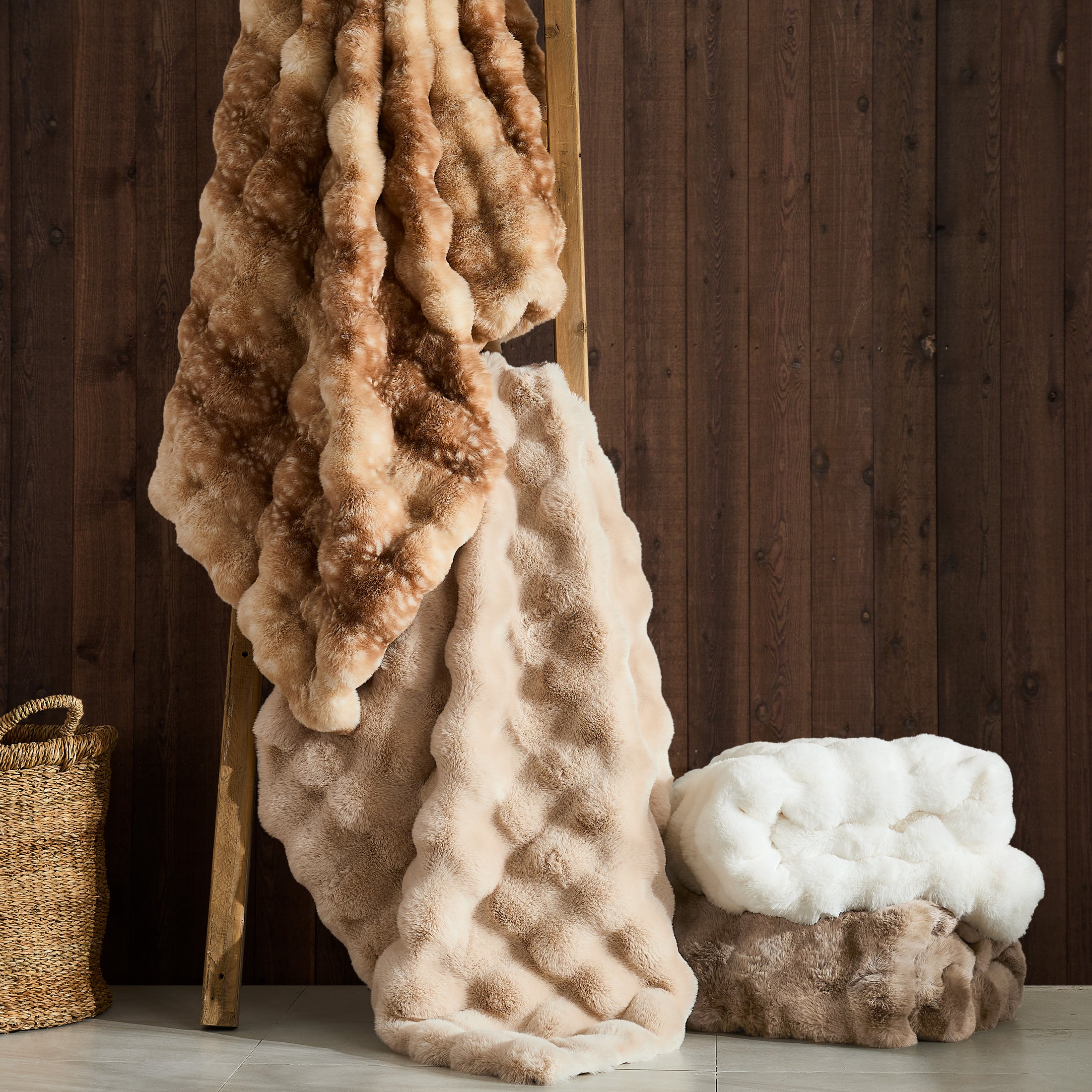 Faux Fur Leopard Blanket