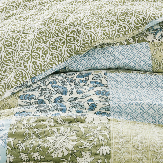 100% Cotton Vintage Farmhouse Floral Quilt Set