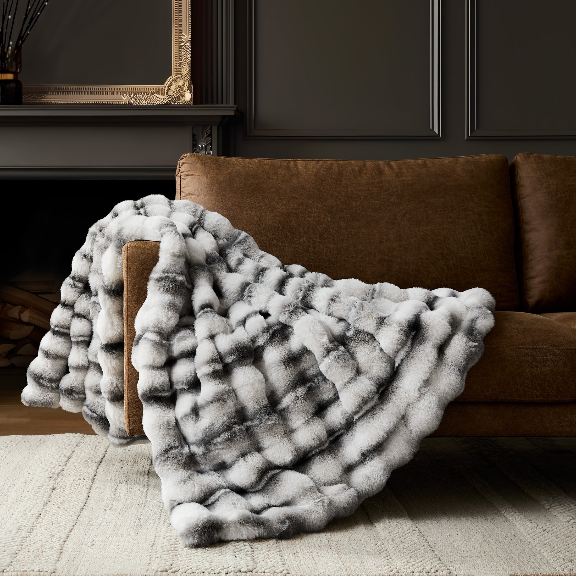 Faux Fur Leopard Blanket