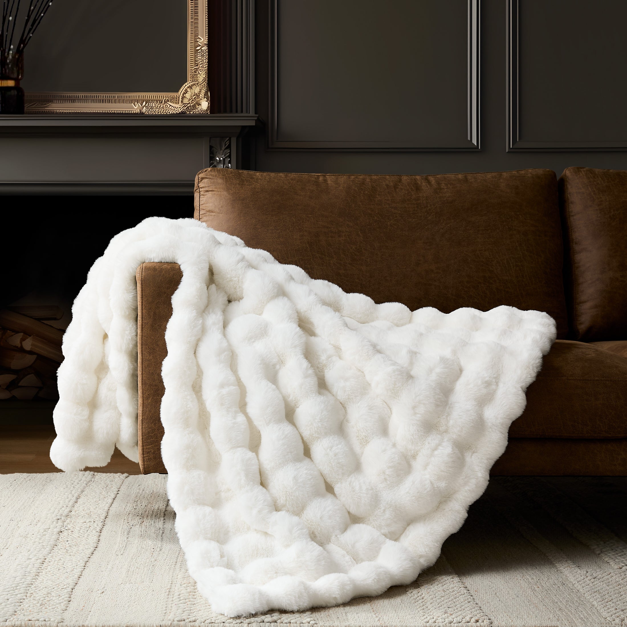 Faux Fur Leopard Blanket