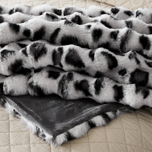 Faux Fur Leopard Blanket