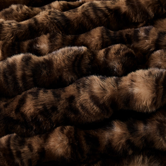 Faux Fur Leopard Blanket
