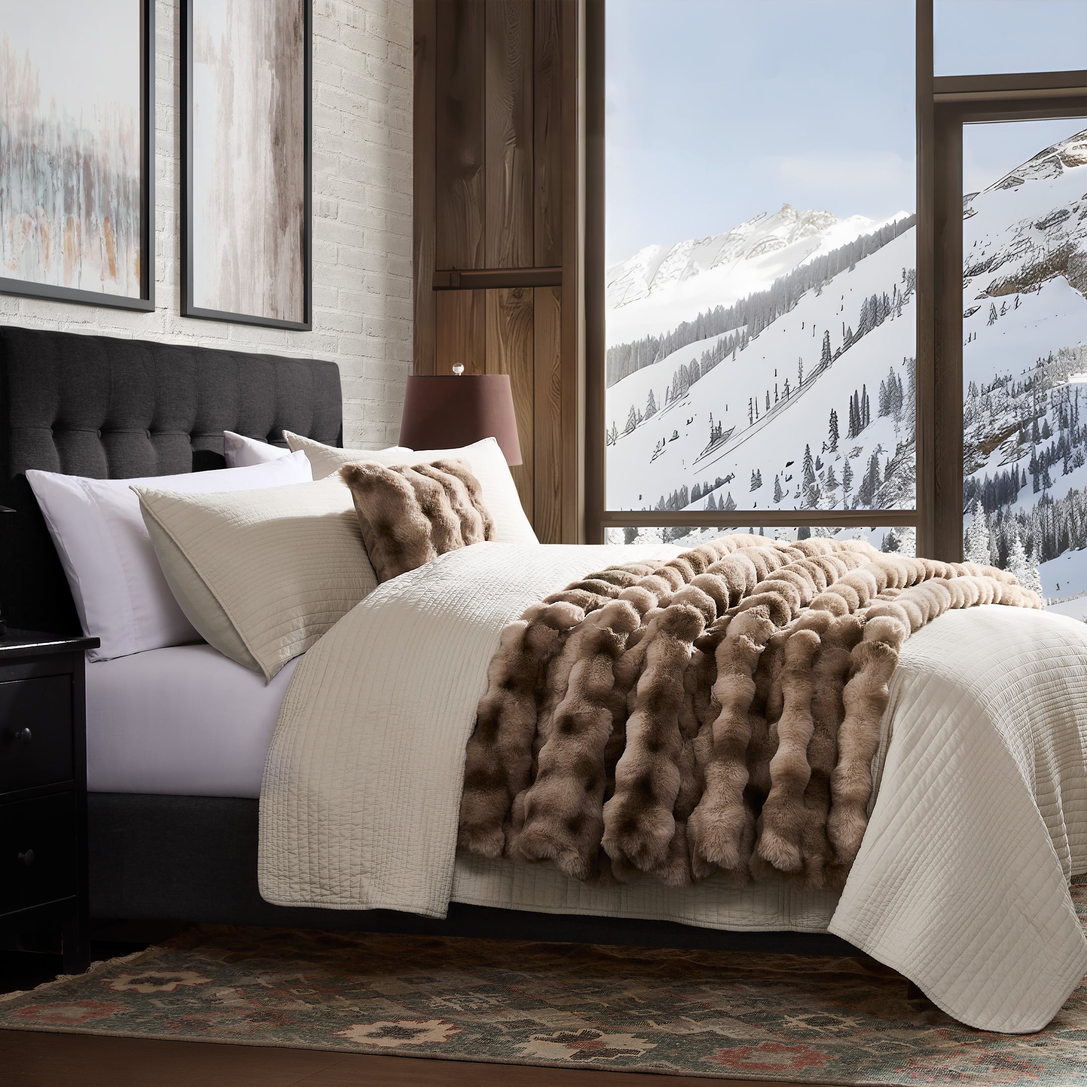 Faux Fur Leopard Blanket