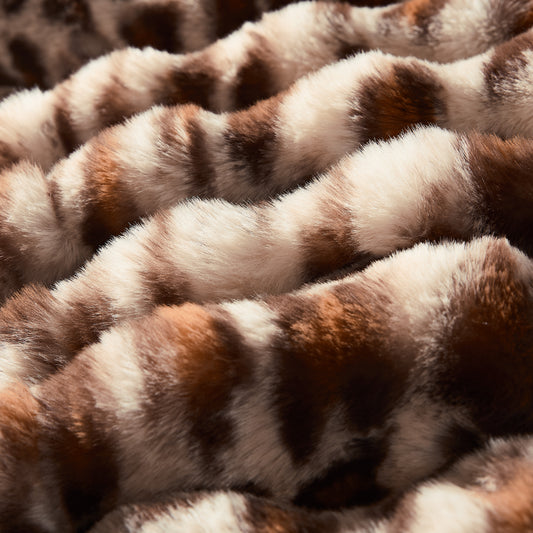 Faux Fur Leopard Blanket