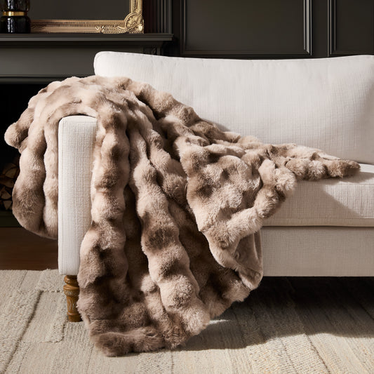 Faux Fur Leopard Blanket