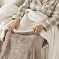 Load image into Gallery viewer, Reversible Sherpa Fleece Throw Blanket
