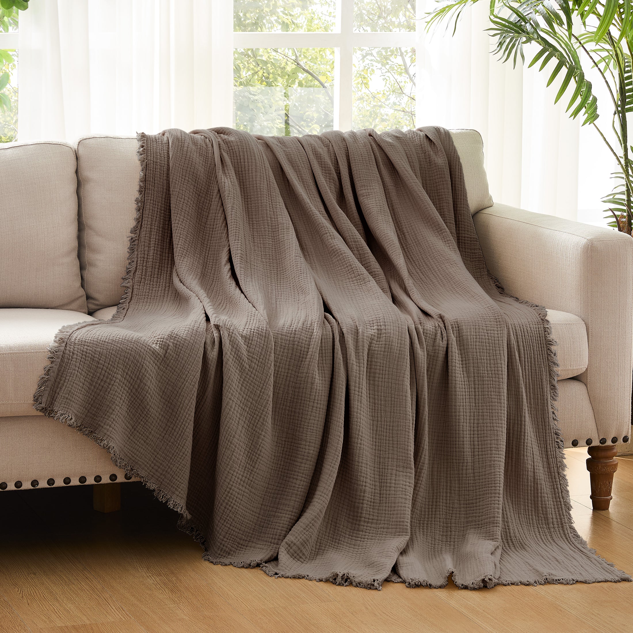 100% Cotton Muslin Throw Blanket