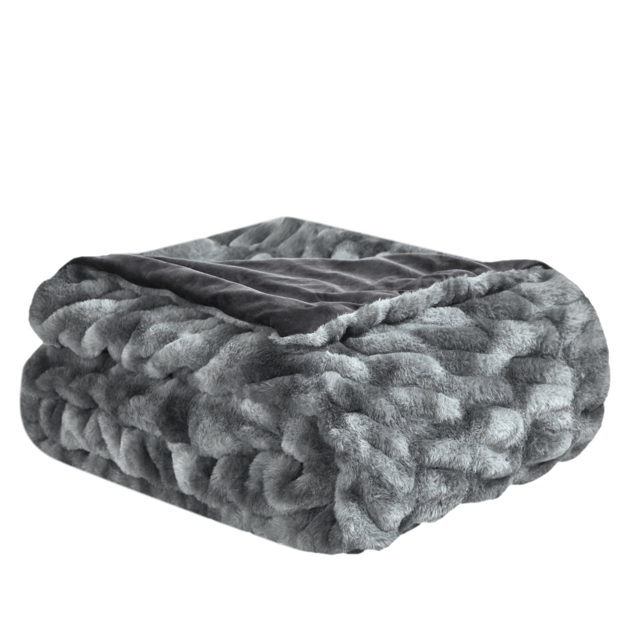 Fluffy Faux Fur Throw Blanket
