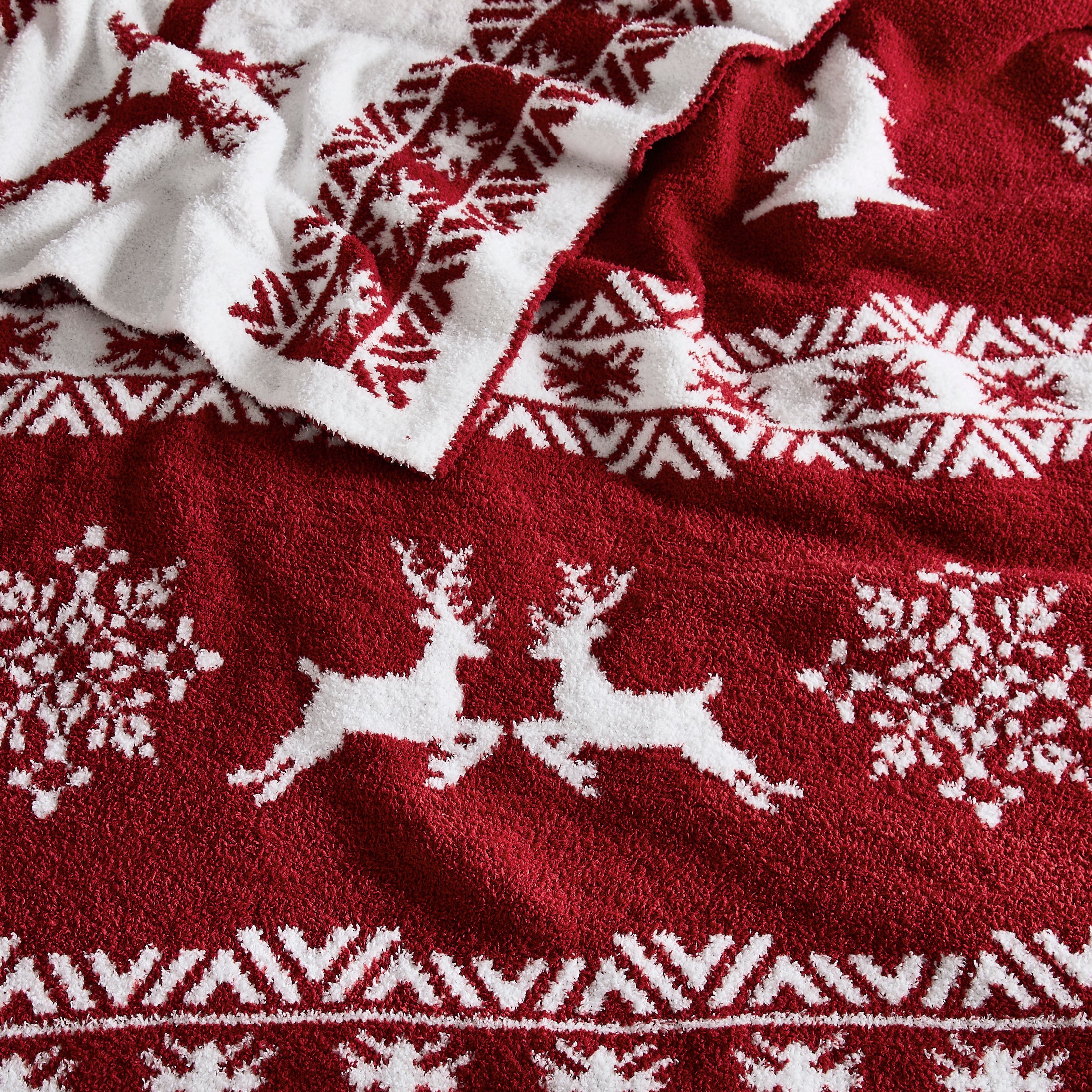 Reversible Christmas Knit Blanket
