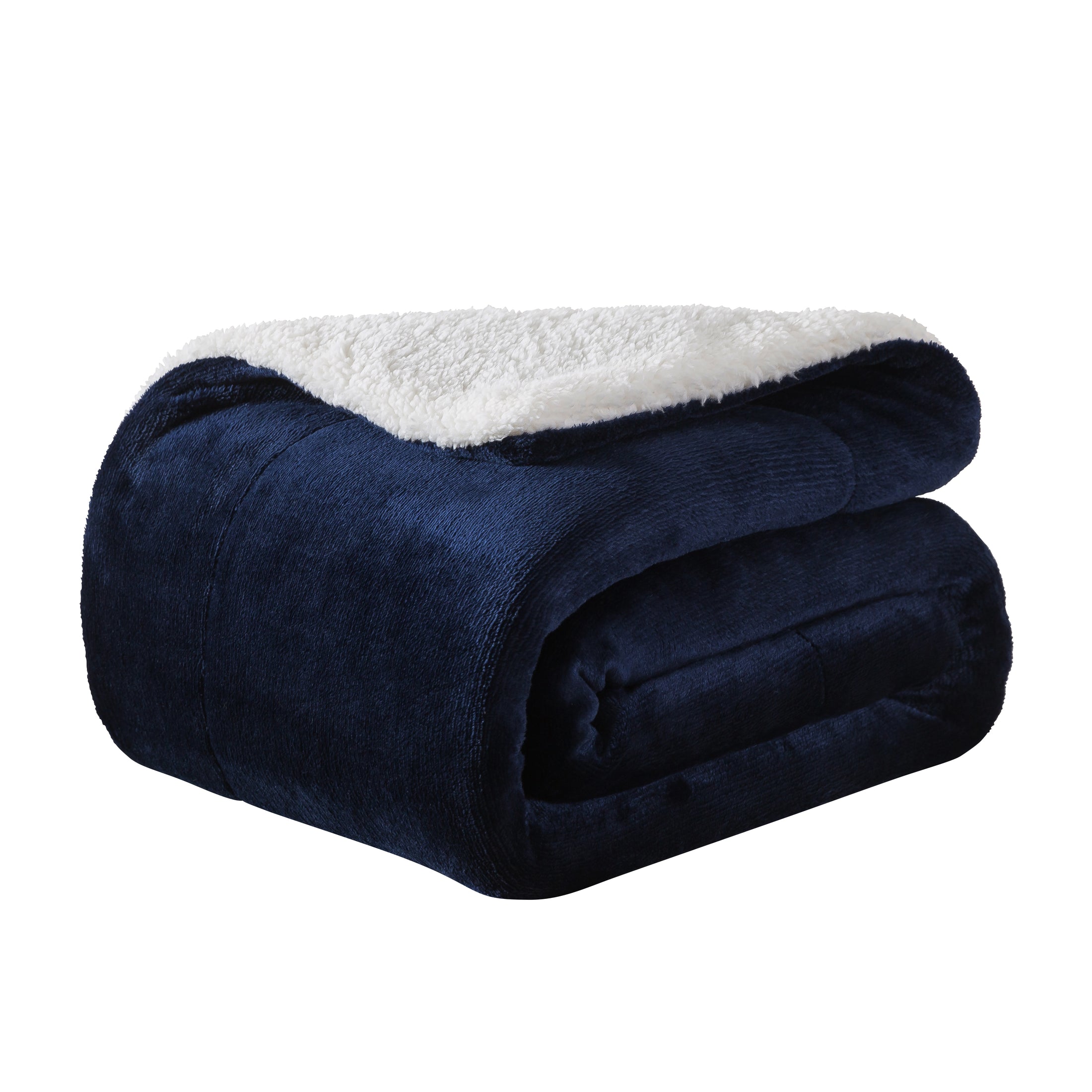 Reversible Sherpa Fleece Throw Blanket