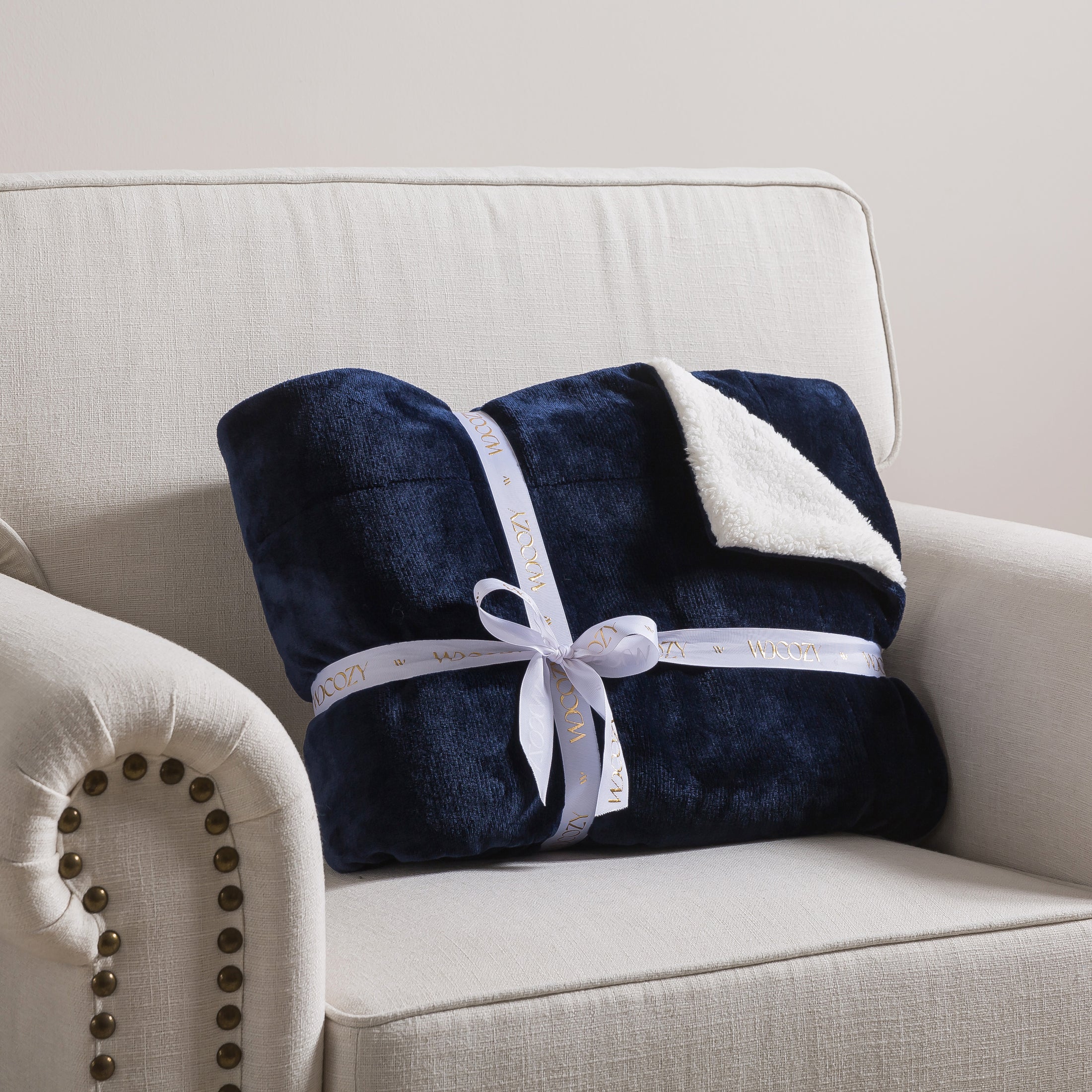 Reversible Sherpa Fleece Throw Blanket