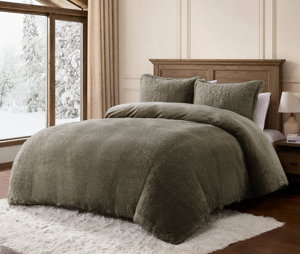 Thick Fleece Comforter Set