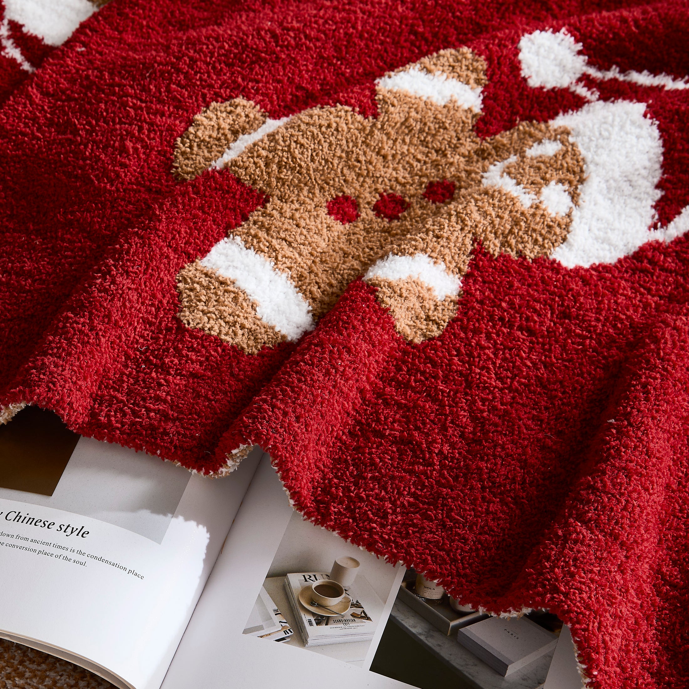 Reversible Christmas Knit Blanket