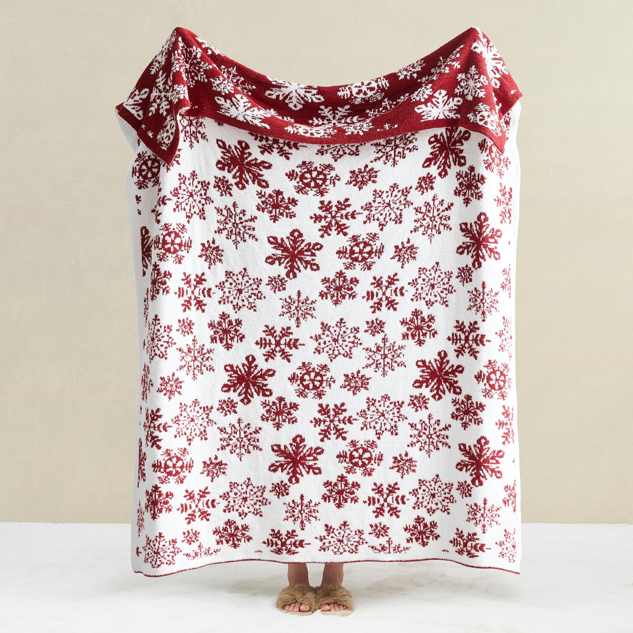 Reversible Christmas Knit Blanket