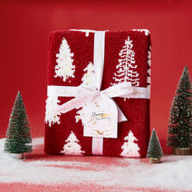 Christmas Tree Reversible Chenille Throw Blanket