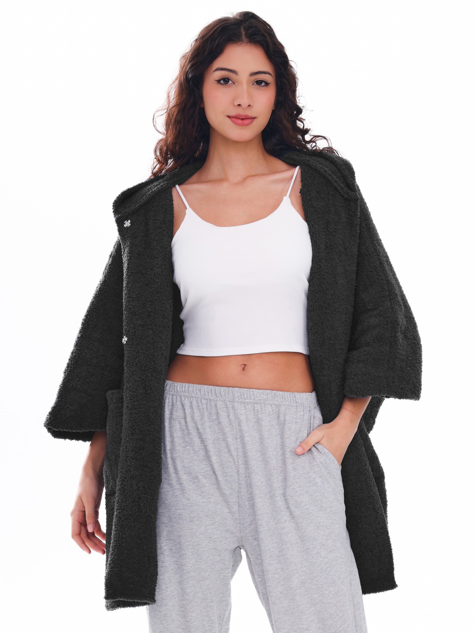 Wearable Hoodie Blanket-Leopard/Beige